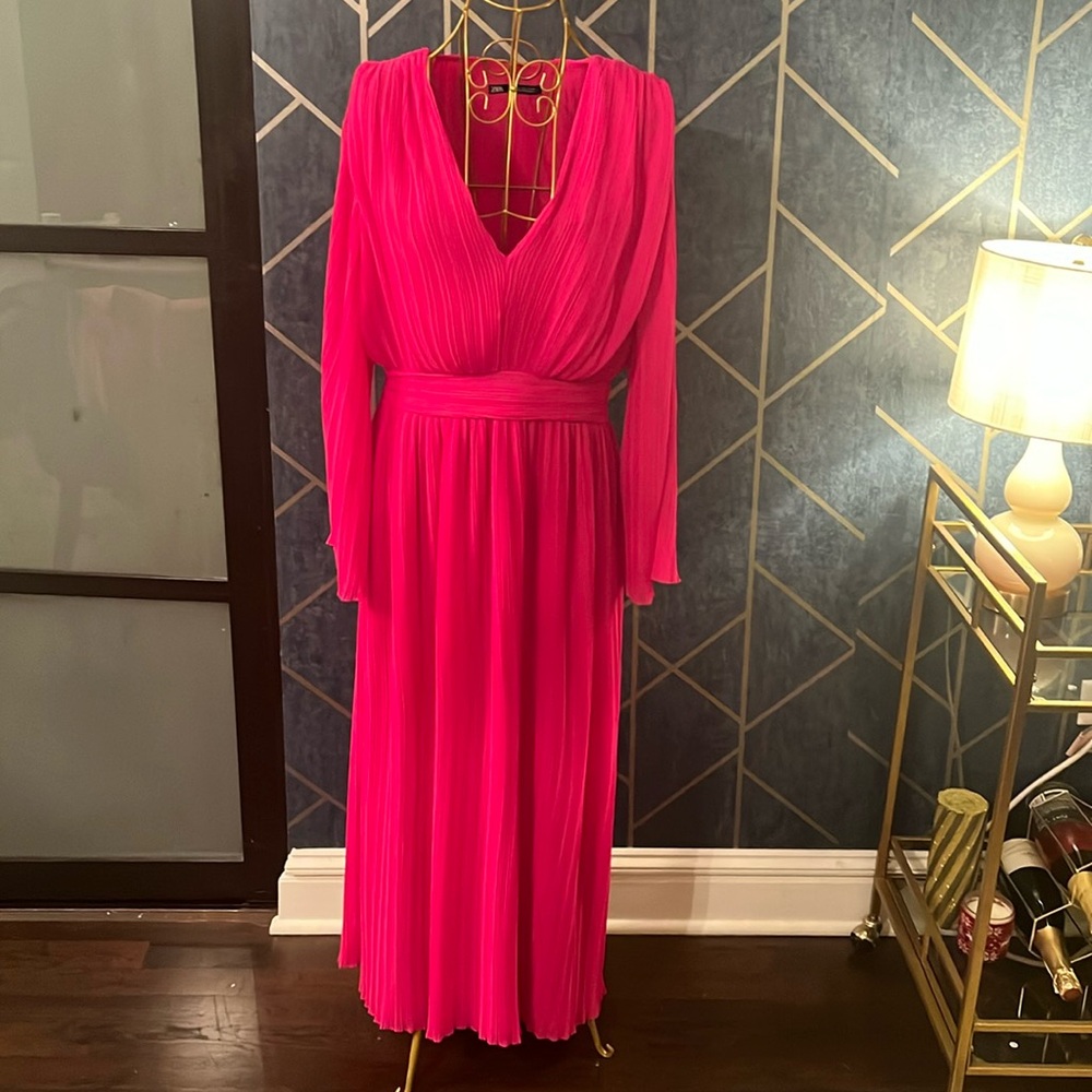 Zara Vibrant Pink Maxi Dress
